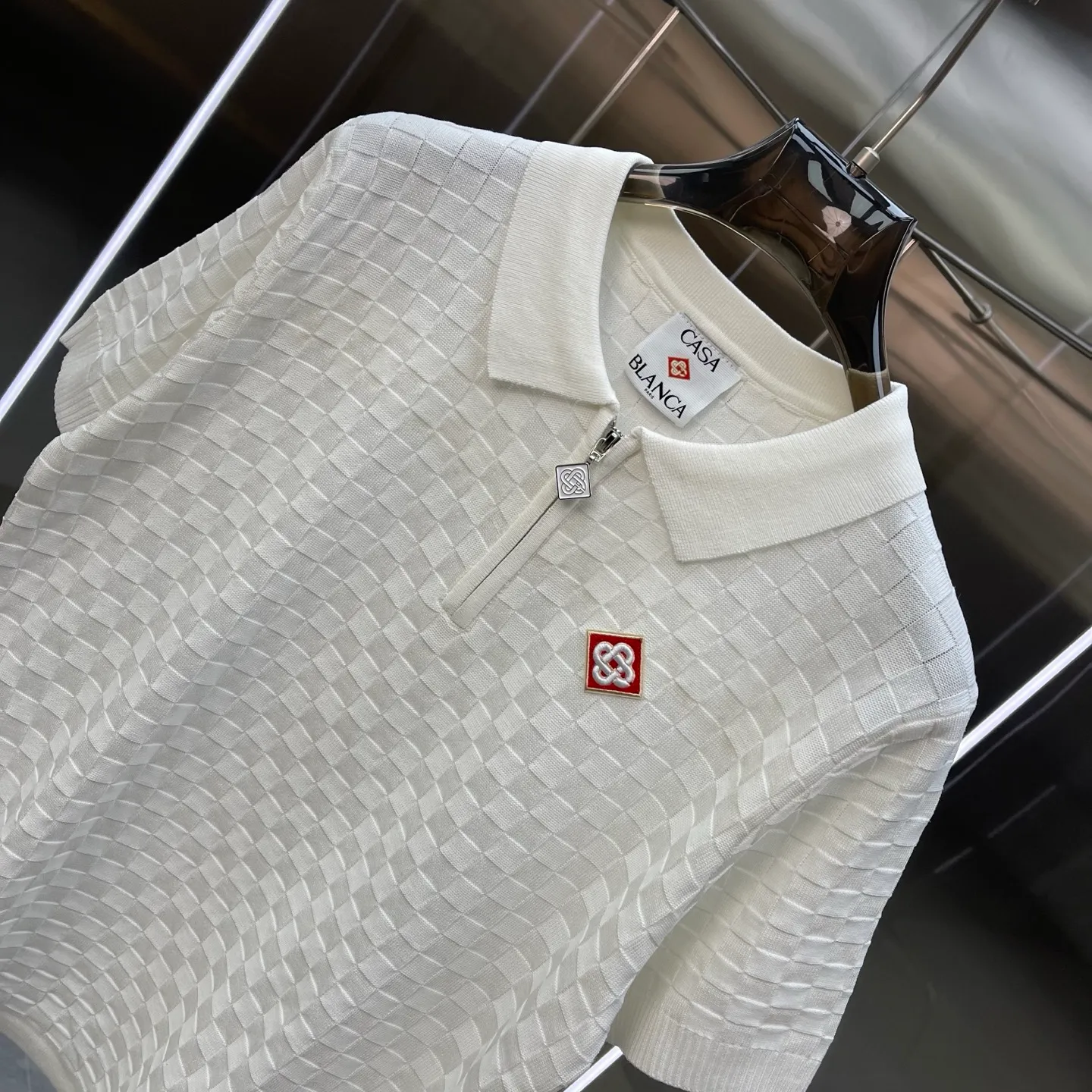 New Arrival Casablanca Casablanca POLO sweater Classic Series is made of high-definition fabrics and will not shrink or fade. Comfortable to the touch, cool and breathable, the texture is super strong and a must-have for fashionable men and women. Exclusively available in In Stock! Color: White Blue Size: M L XL XXL